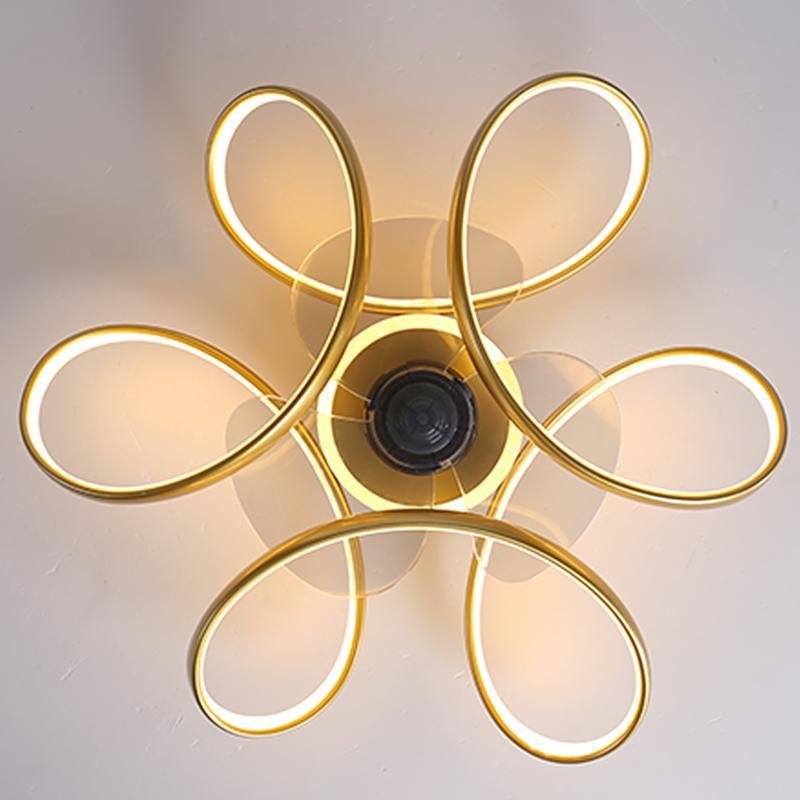 18" Flower Flush Mount Ceiling Fan with Light & Remote