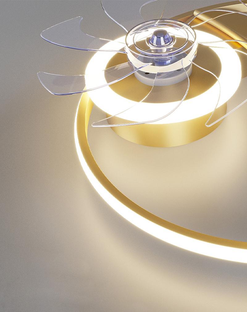 Modern Flush Mount Ceiling Fan with LED Light & Remote Control