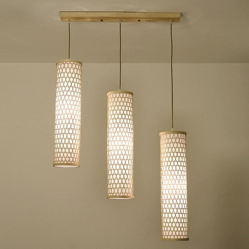 30" Bamboo Cluster Pendant Light – Farmhouse Ceiling Fixture