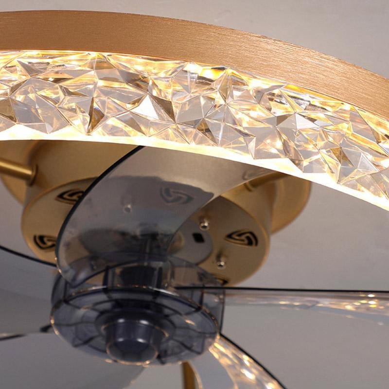 5-Blade Flush Mount Ceiling Fan with LED Lights & Remote Control