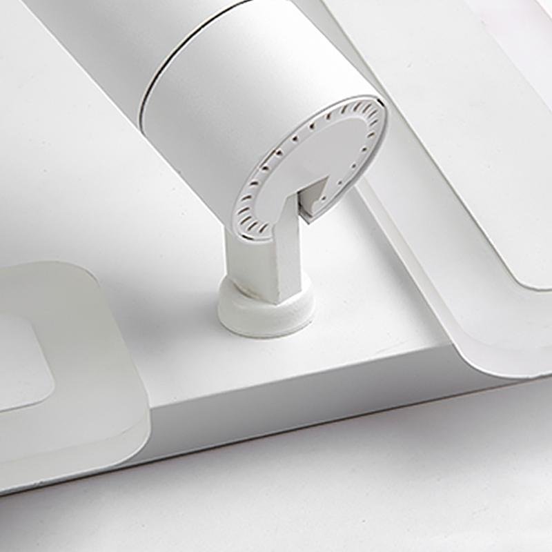 Square Dimmable Flush Mount with Adjustable Spotlights White