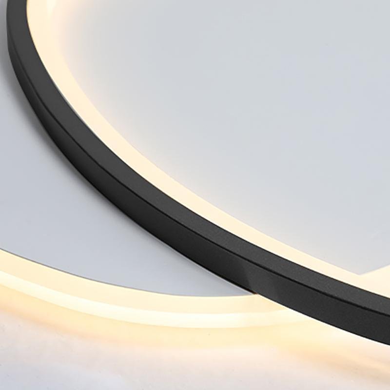 Modern Circle Flush Mount Light with Iron Frame & Acrylic Shade