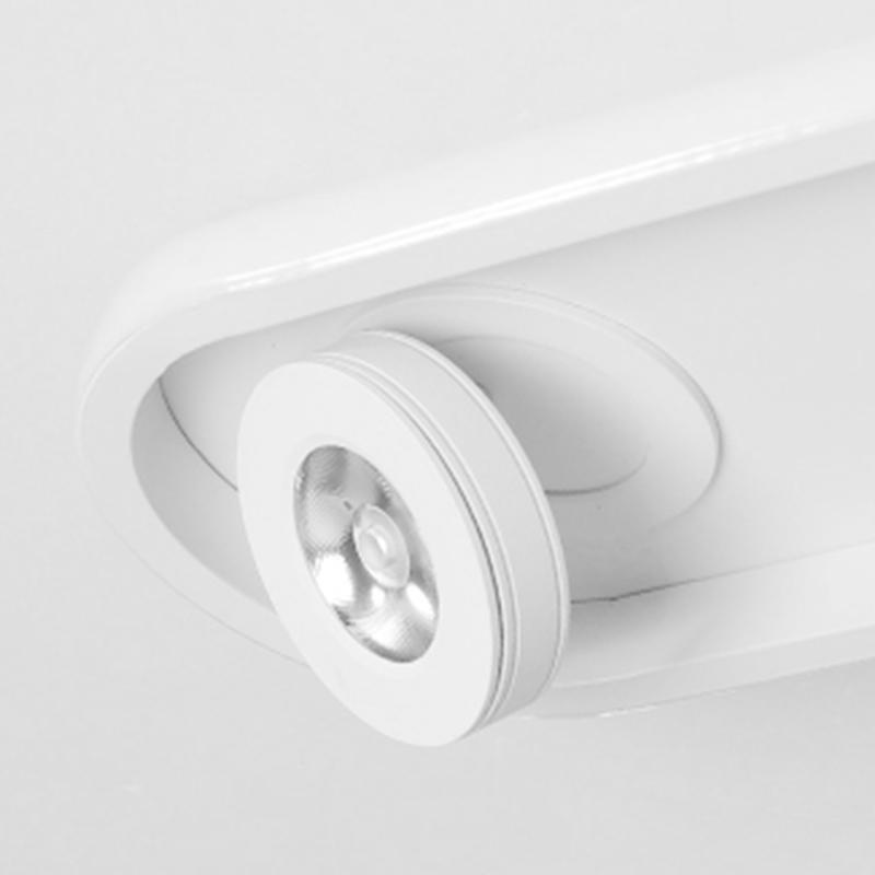 Rectangular Aluminum Flush Mount Ceiling Light with Adjustable