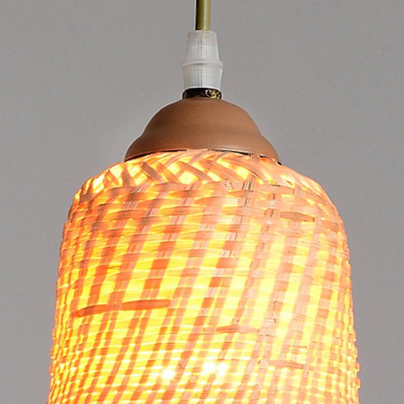 Peach-Inspired Bamboo Pendant Light – Rustic Farmhouse Ceiling