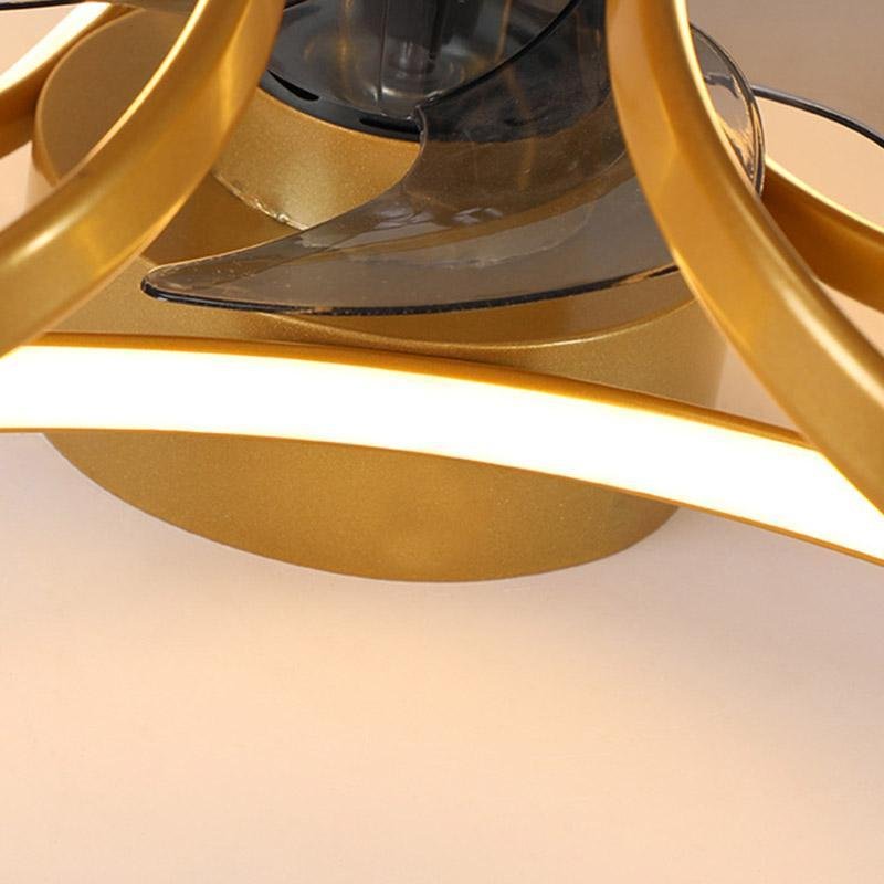 Modern Flush Mount Ceiling Fan with LED Light & Remote Control