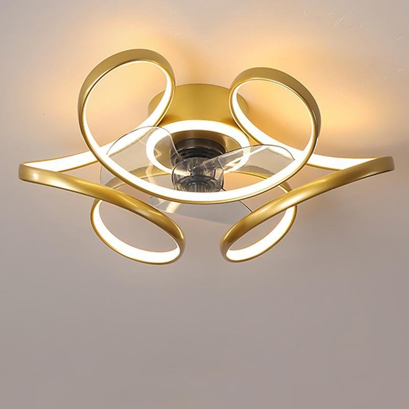 18" Flower Flush Mount Ceiling Fan with Light & Remote