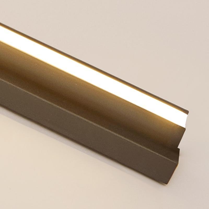 Modern Linear LED Flush Mount Light Black Aluminum 31 Inch