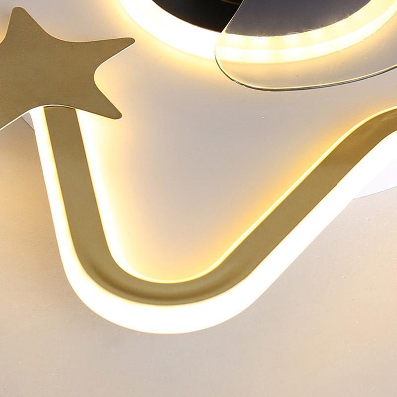 Star Shaped LED Flush Mount Ceiling Fan with Remote Control