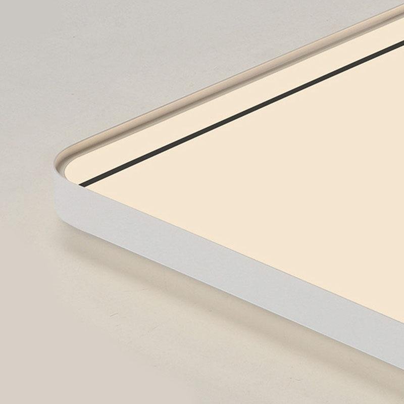 24" Square Modern LED Flush Mount Ceiling Light with Edge Handle