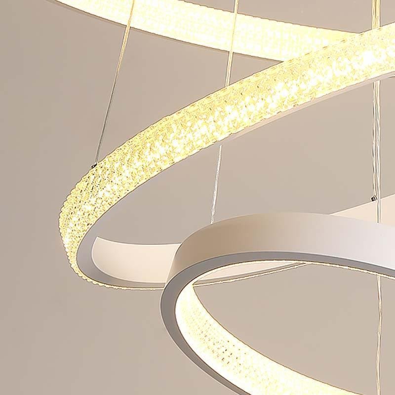 Modern 3-Ring LED Chandelier - Acrylic & Aluminum Ceiling Light
