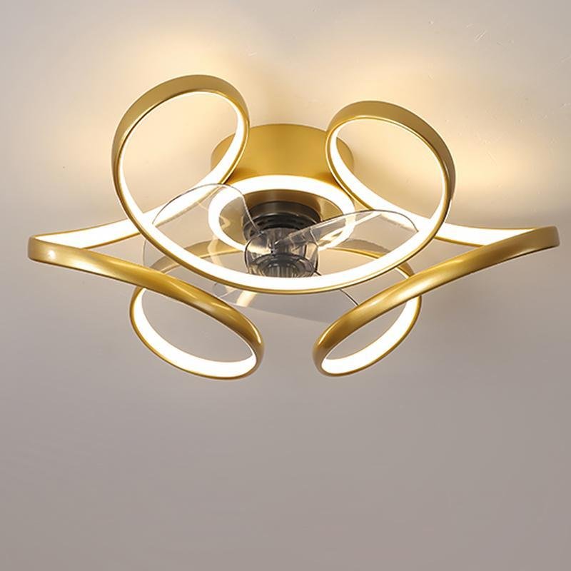 18" Flower Flush Mount Ceiling Fan with Light & Remote