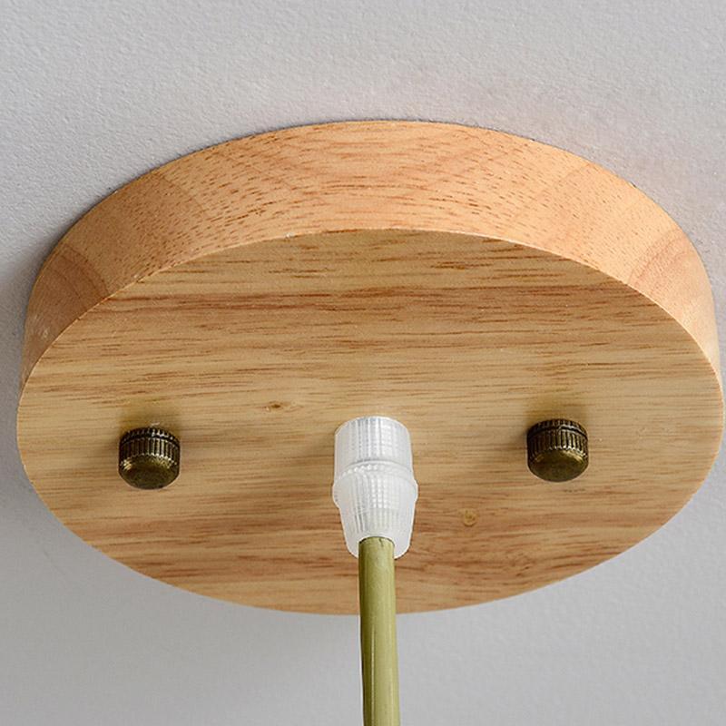 Peach-Inspired Bamboo Pendant Light – Rustic Farmhouse Ceiling