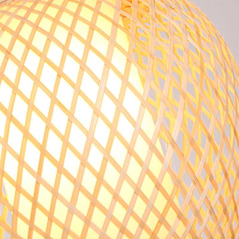 Farmhouse Dome Bamboo Pendant Light - Curvy Oval Design