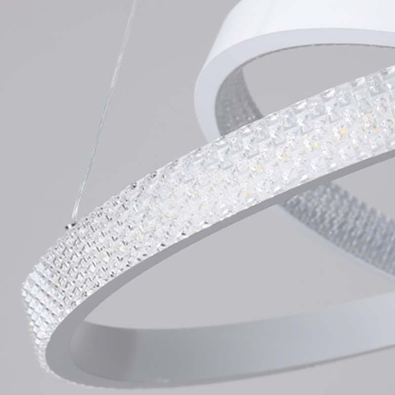 Modern 3-Ring LED Chandelier - Acrylic & Aluminum Ceiling Light