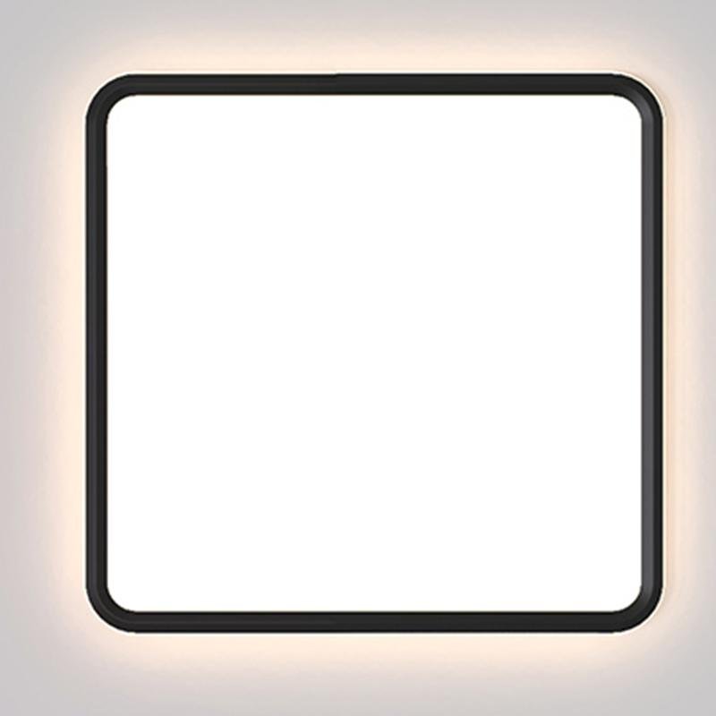 30" Modern Square Black LED Flush Mount Ceiling Light Dimmable