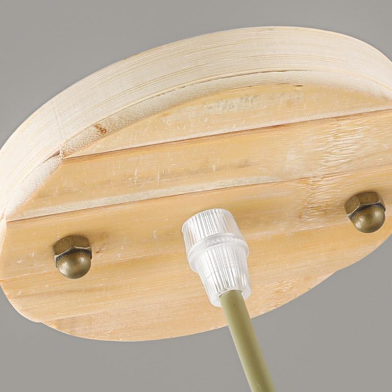 Bamboo Drum Pendant Light - Farmhouse Burlywood Ceiling Fixture