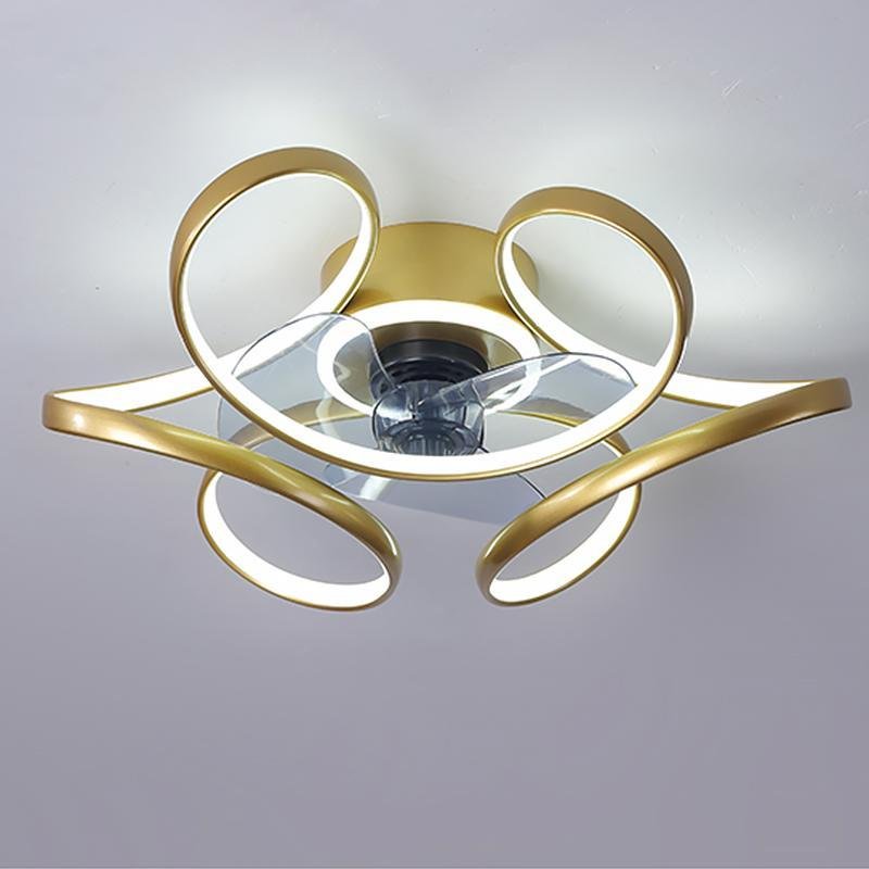 18" Flower Flush Mount Ceiling Fan with Light & Remote