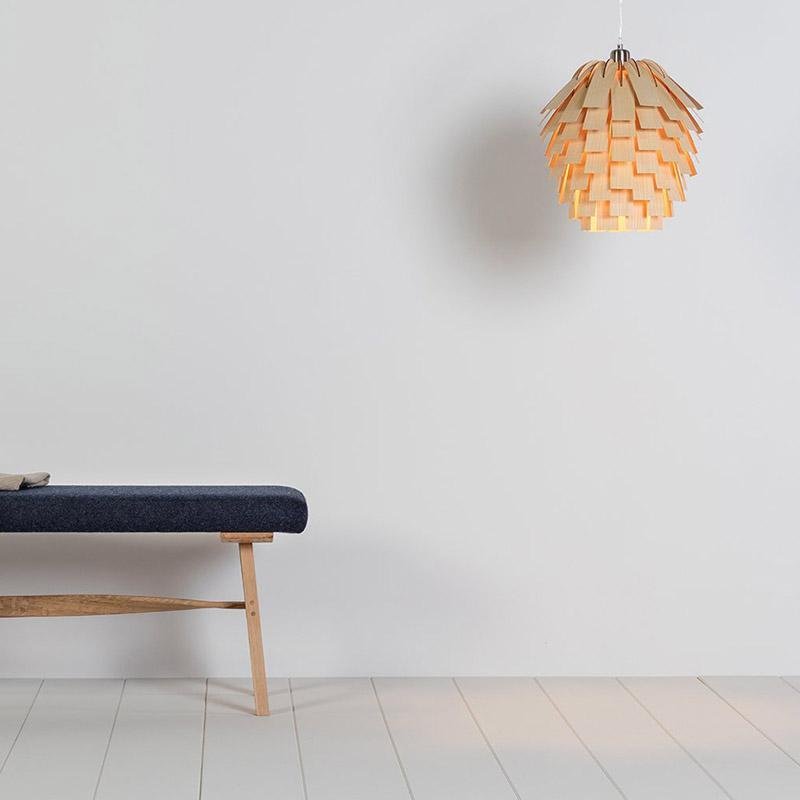 16" Artichoke Wood Pendant Light - Rustic Farmhouse Ceiling Fixture