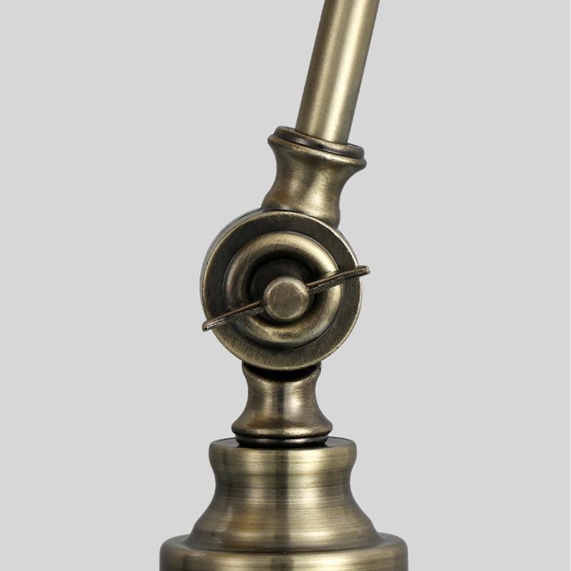 Industrial Arched Metal Desk Lamp with Linen Shade
