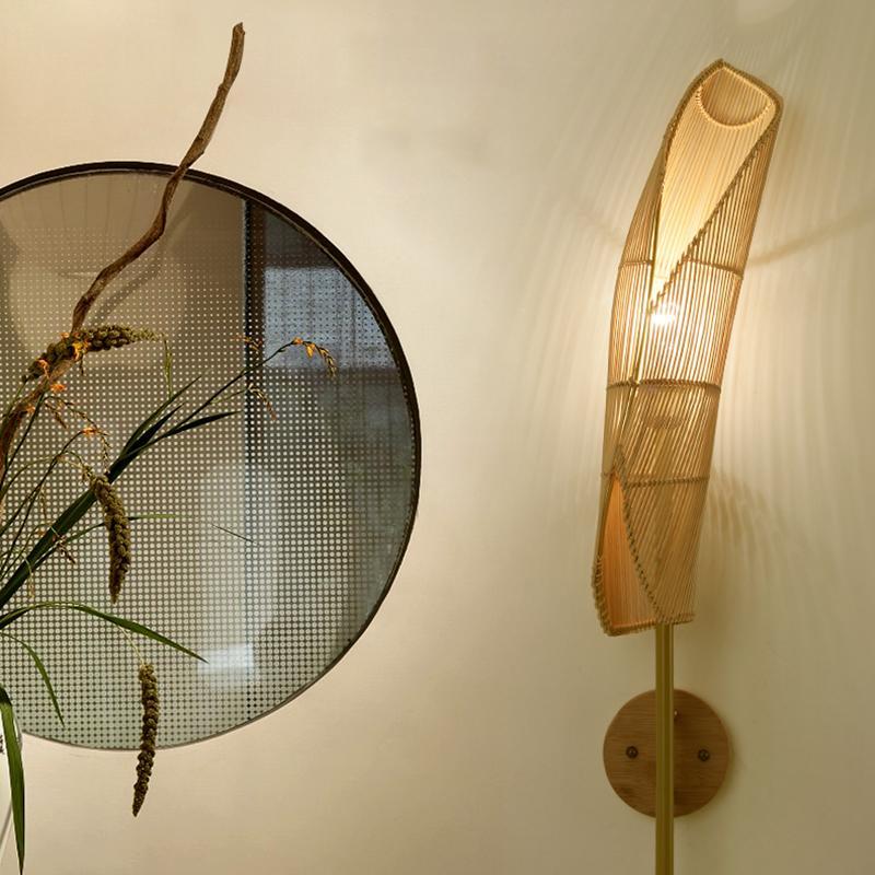 Freeform Bamboo Wall Sconce - Organic Modern Farmhouse Design