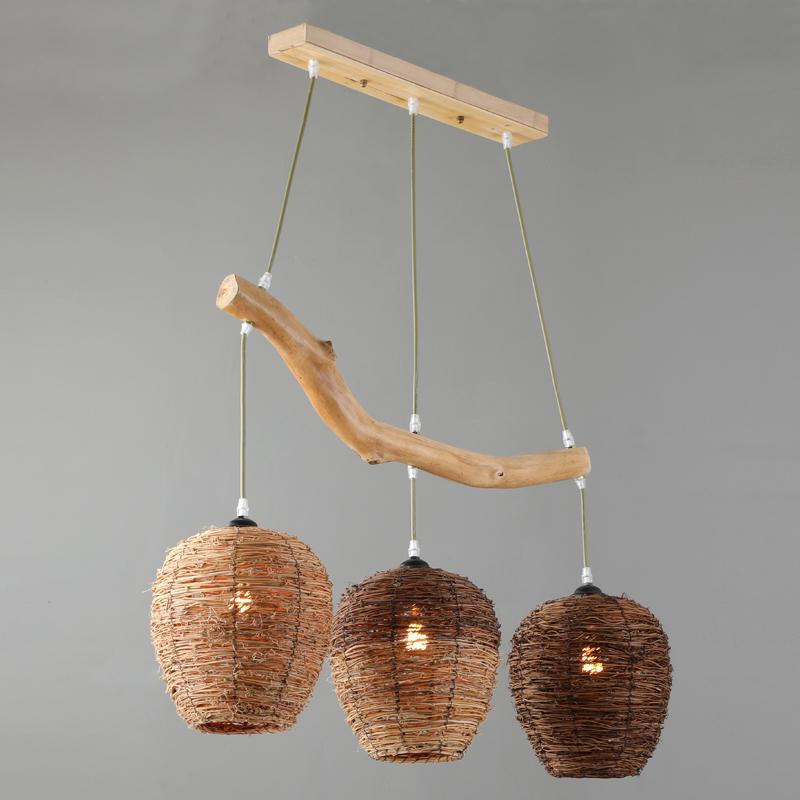 Beehive Wicker Pendant Light - Rustic Farmhouse Ceiling Fixture
