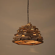 Handpicked Wood Stick Pendant Light Rustic Farmhouse Ceiling Lamp