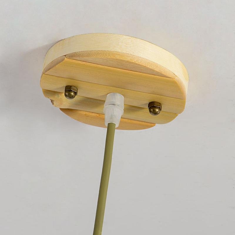 Bamboo Dome Pendant Light with Open Weave Design