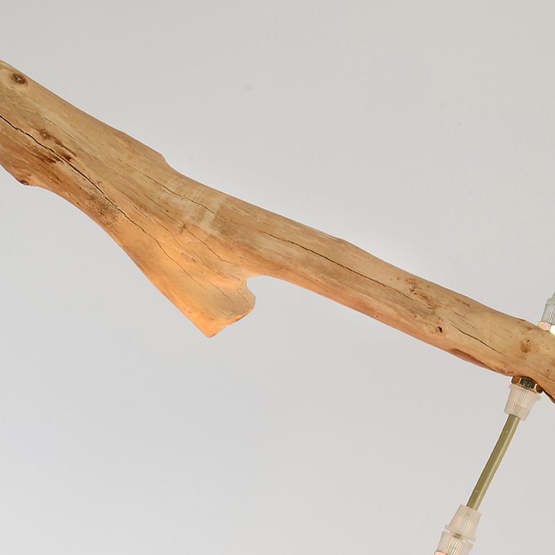 Bamboo Triple Pendant Chandelier with Branch Detail