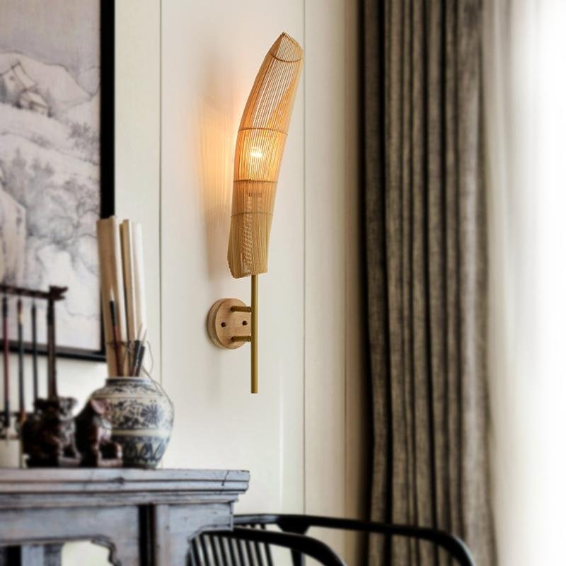 Freeform Bamboo Wall Sconce - Organic Modern Farmhouse Design