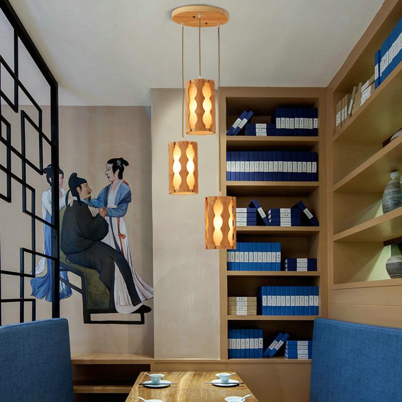 Bamboo Rustic Pendant Light with Woven Natural Design