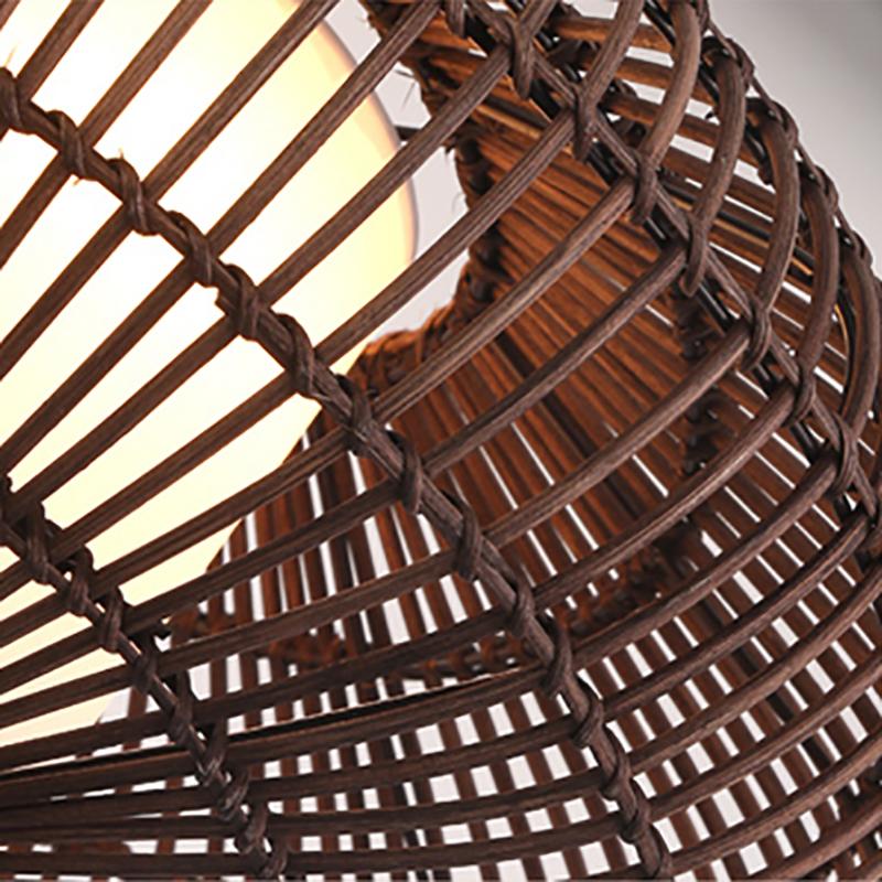 Circular Bamboo Pendant Light Farmhouse Kitchen Dining