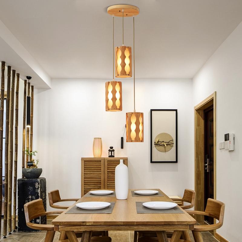 Bamboo Rustic Pendant Light with Woven Natural Design
