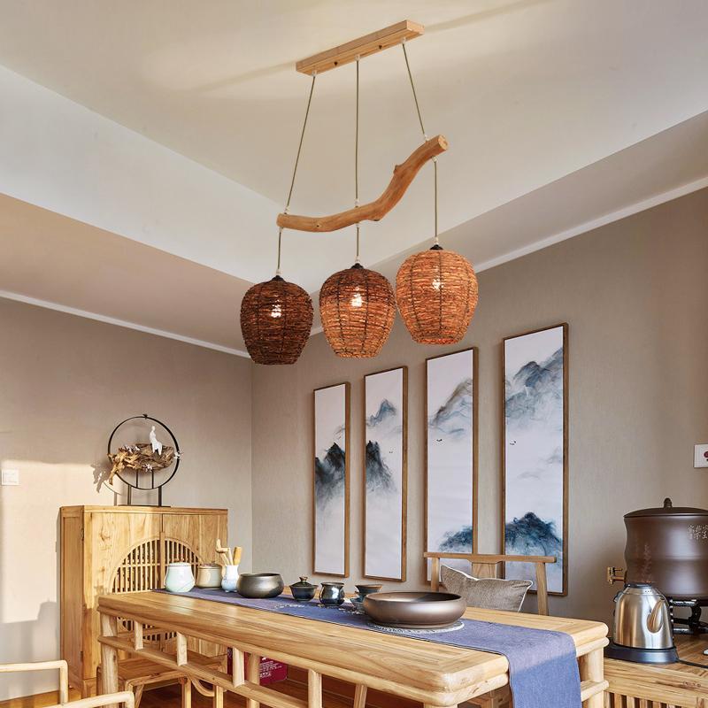 Beehive Wicker Pendant Light - Rustic Farmhouse Ceiling Fixture