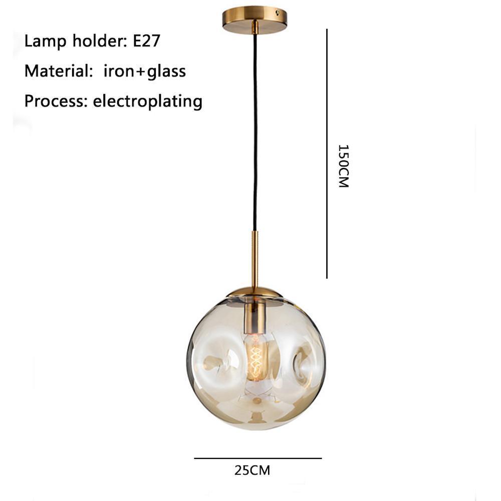 Electroplated Glass Globe Pendant Light - Modern Hanging Lamp