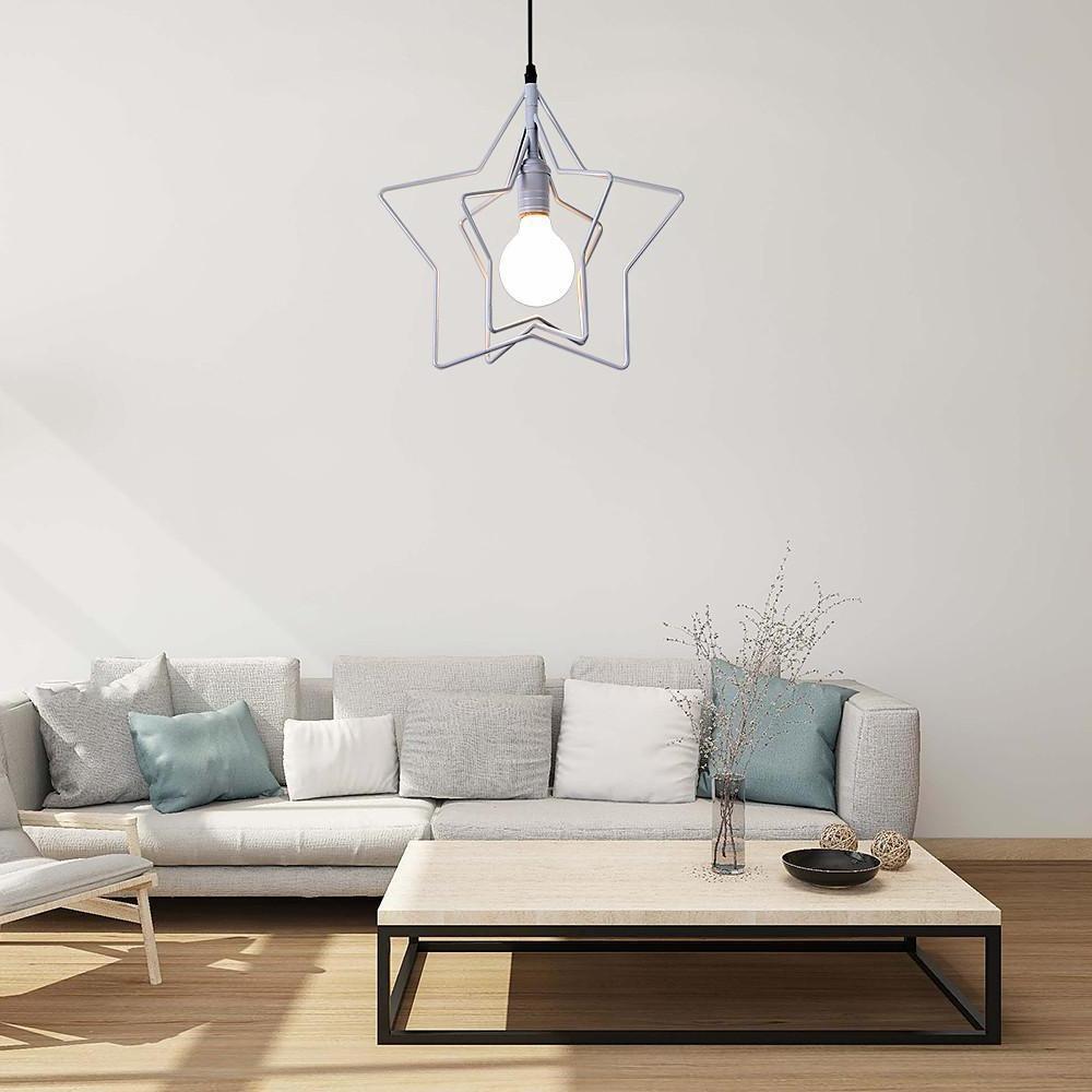 Modern Star Shaped Metal Pendant Light with Adjustable Cord