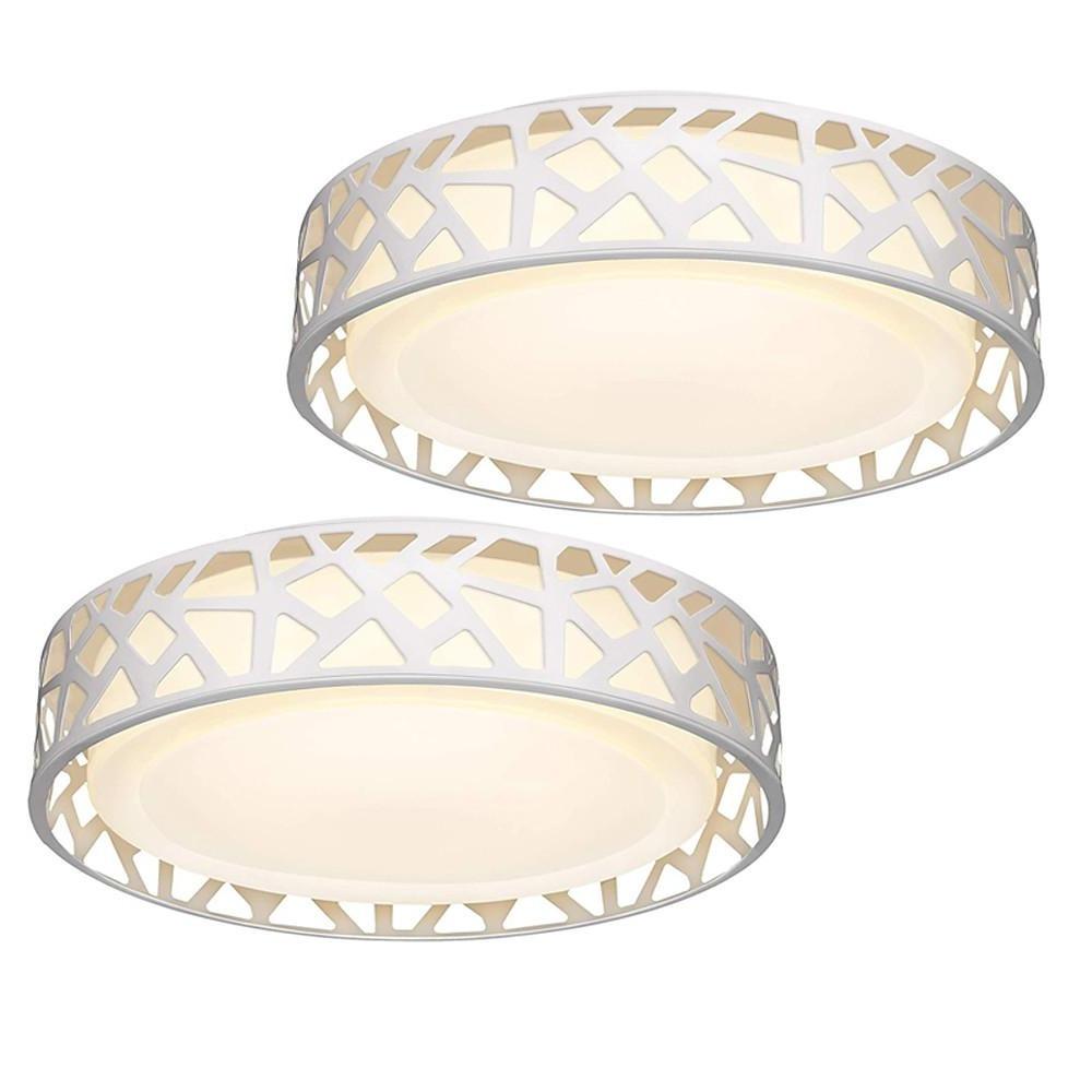 Nordic Drum Flush Mount LED Ceiling Light Metal & Acrylic