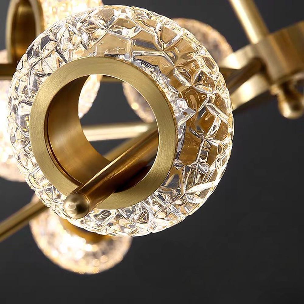 Modern Crystal Sputnik LED Chandelier Gold Electroplated Finish