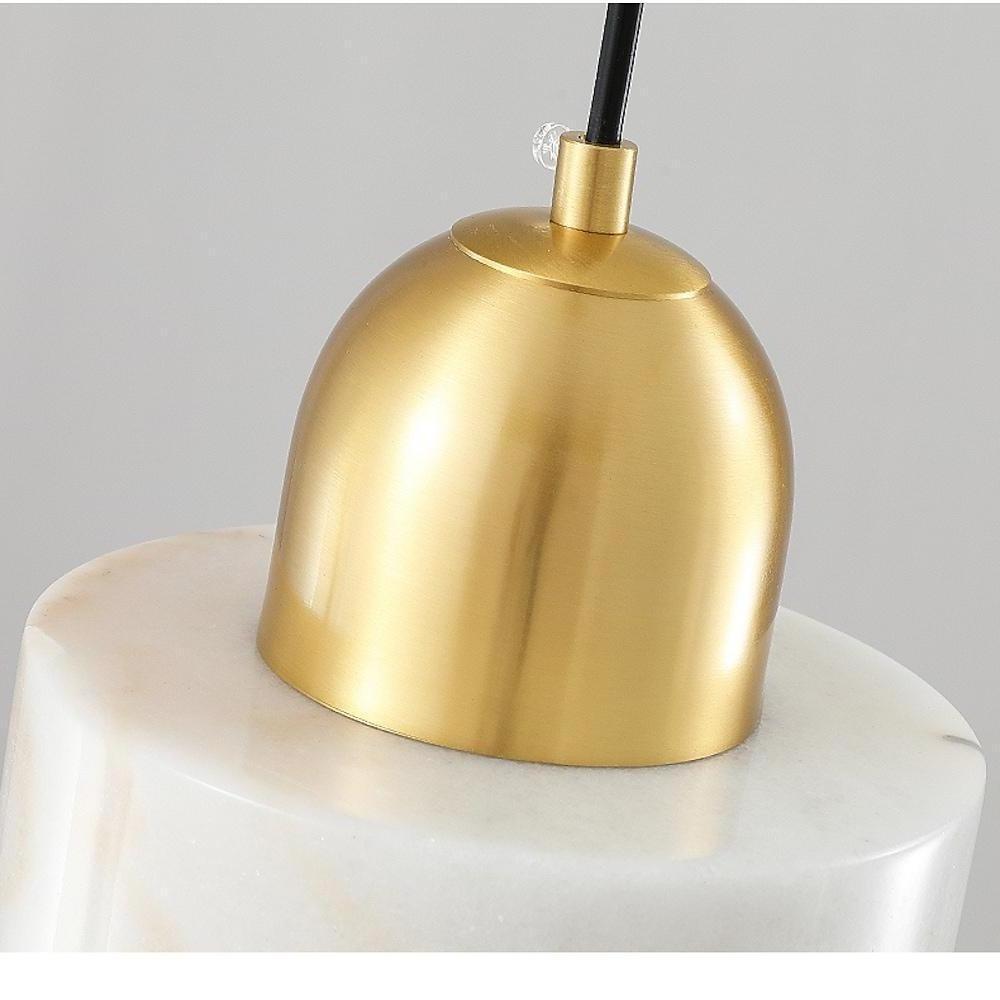 Modern Marble Drum Pendant Light Metal Ceiling Fixture