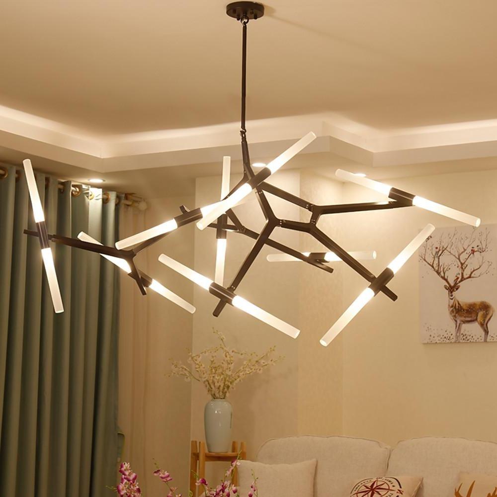 Modern Sputnik Chandelier 14-Light Aluminum Industrial Pendant