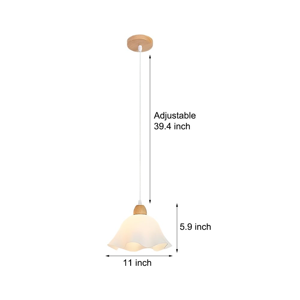 Flower Pendant Light Modern Nordic Acrylic Wood White Chandelier