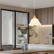 Flower Pendant Light Modern Nordic Acrylic Wood White Chandelier