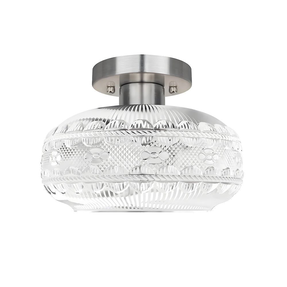 Acrylic Lantern Semi Flush Mount Ceiling Light | Modern Metal Fixture
