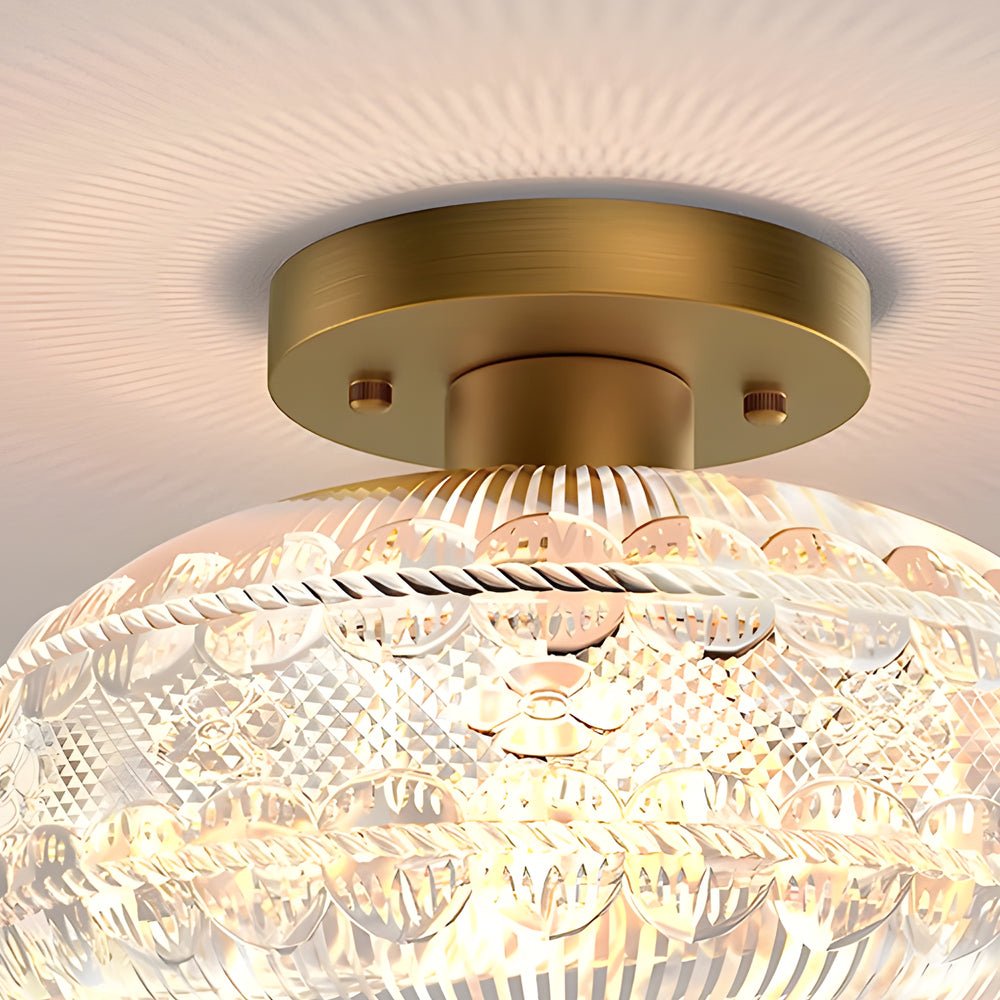 Acrylic Lantern Semi Flush Mount Ceiling Light | Modern Metal Fixture
