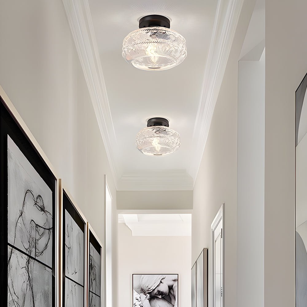 Acrylic Lantern Semi Flush Mount Ceiling Light | Modern Metal Fixture