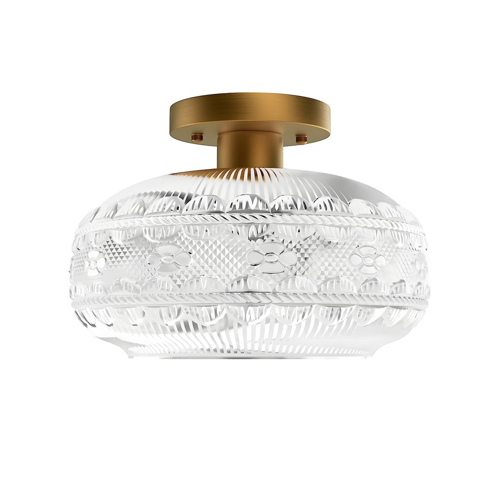 Acrylic Lantern Semi Flush Mount Ceiling Light | Modern Metal Fixture