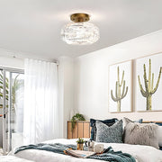 Acrylic Lantern Semi Flush Mount Ceiling Light | Modern Metal Fixture