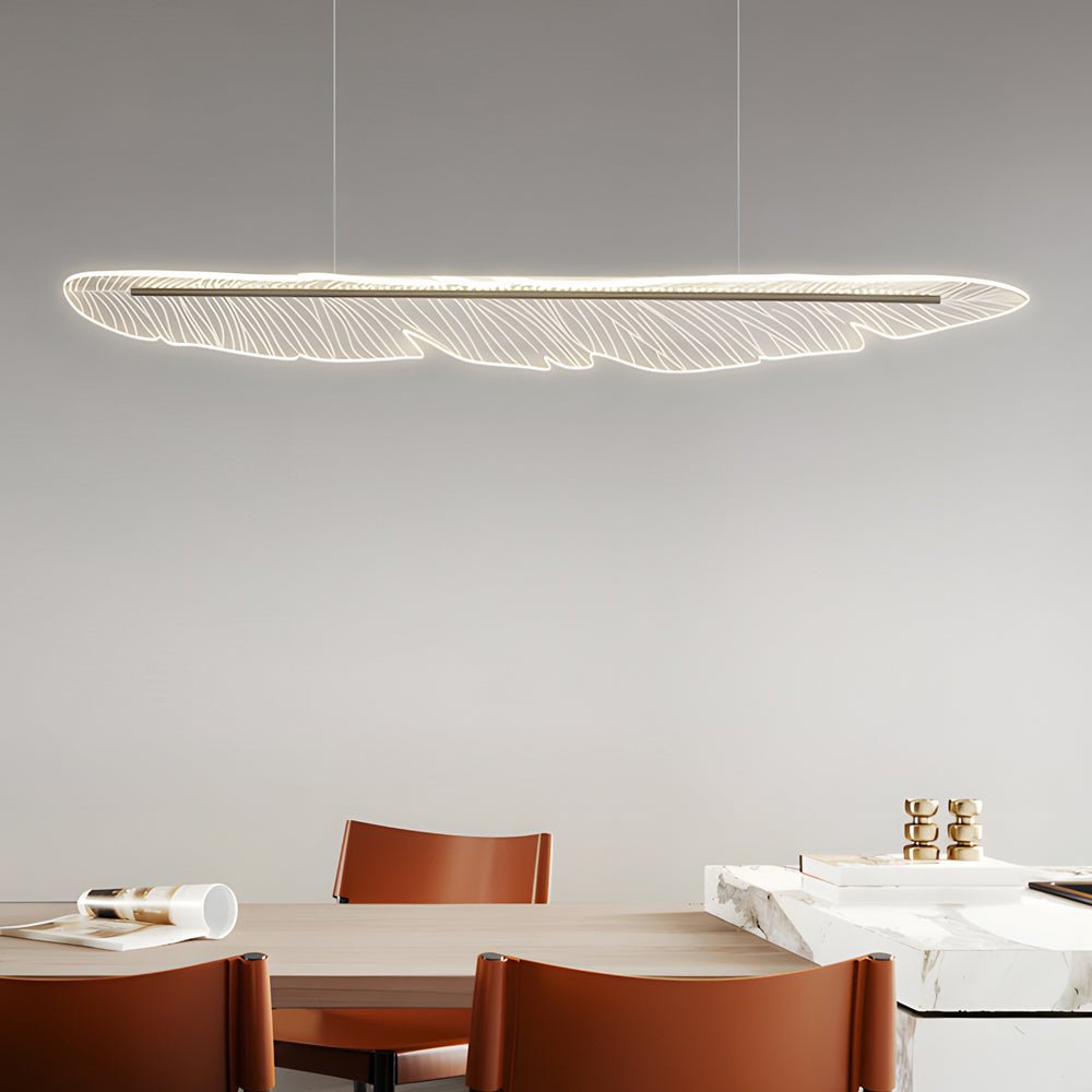 Modern Acrylic Feather Leaf LED Chandelier with 3-Step Dimming