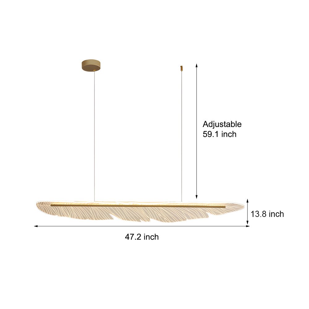 Modern Acrylic Feather Leaf LED Chandelier with 3-Step Dimming