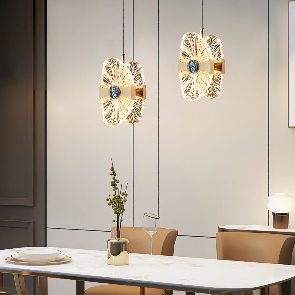 Modern Lotus Leaf Acrylic Pendant Light with 3-Step Dimming