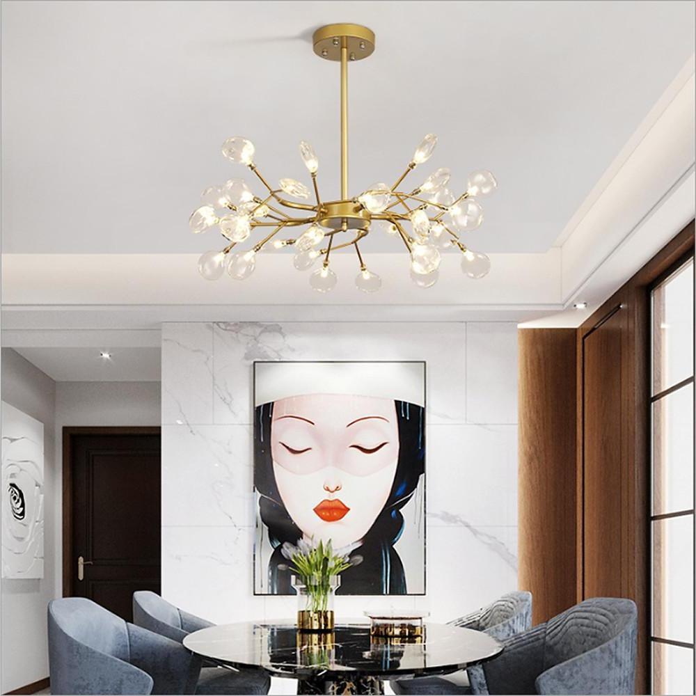 Sputnik Chandelier Modern Firefly Design Aluminum Acrylic Ceiling
